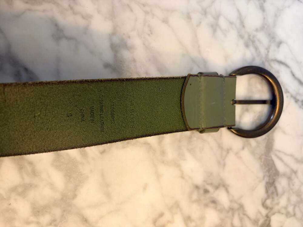 Talbots Olive Green Genuine Leather Studded Belt - Picture 3 of 8